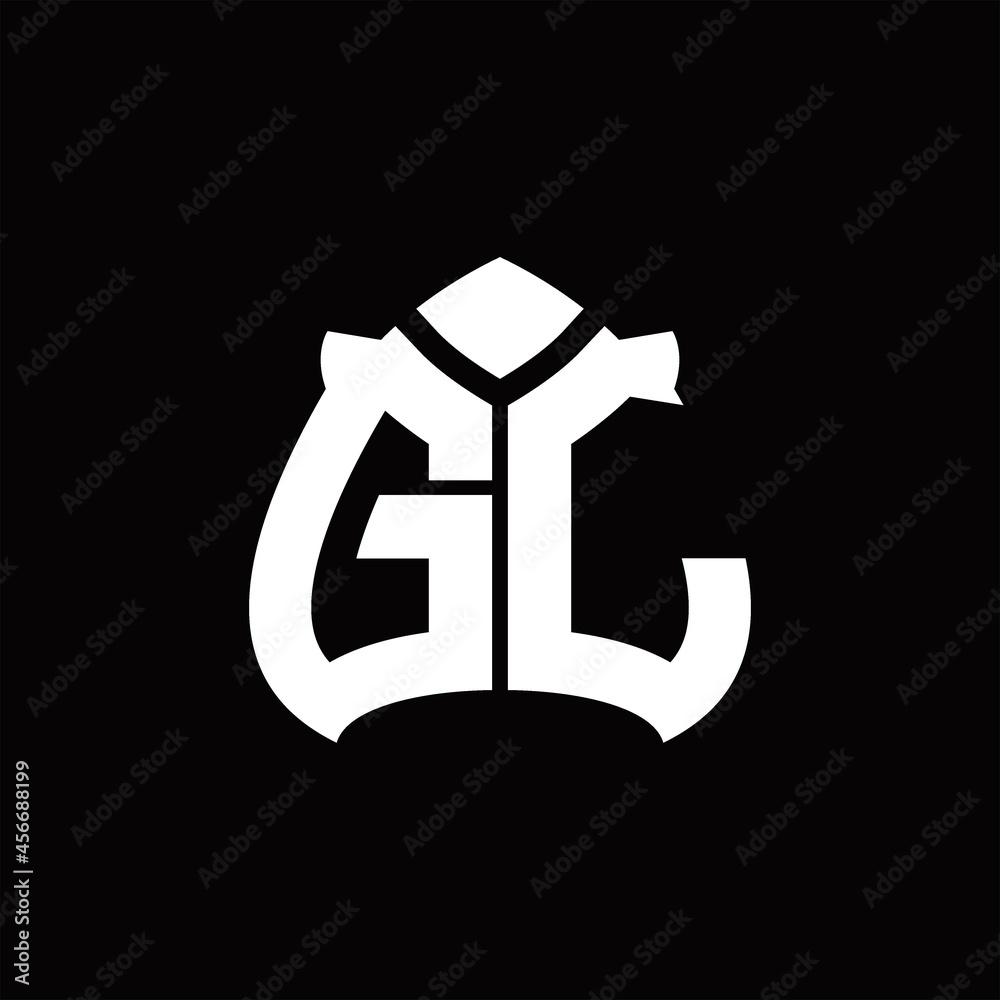 Fototapeta premium GL Logo monogram with spade shape design template