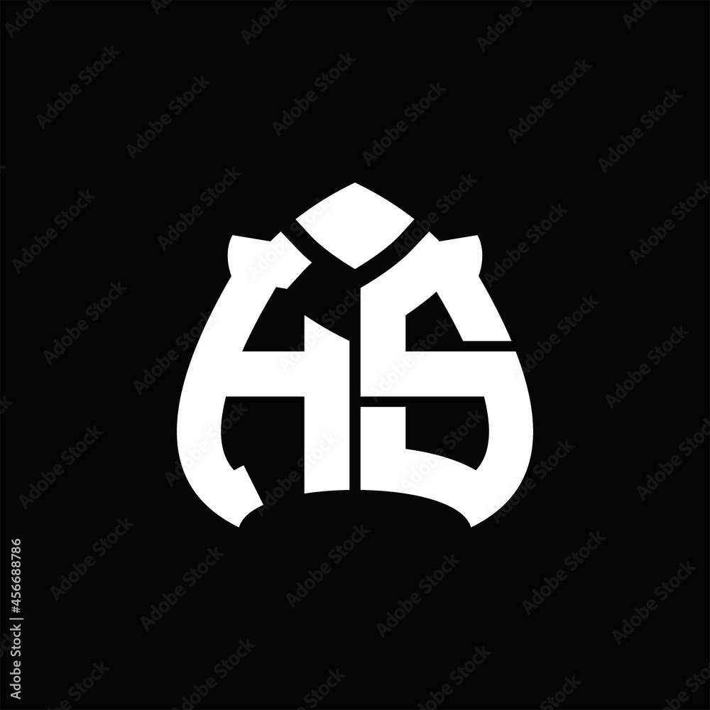 Fototapeta premium HS Logo monogram with spade shape design template