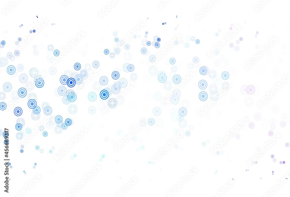 Light Pink, Blue vector pattern with spheres.