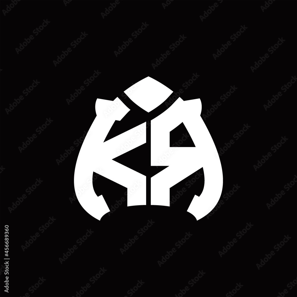 Fototapeta premium KR Logo monogram with spade shape design template