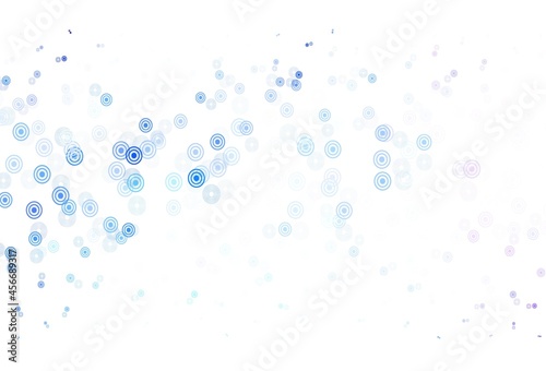 Light Pink, Blue vector pattern with spheres.