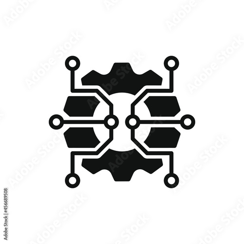Digital technology gear icon concept isolated on white background. Vector illustration