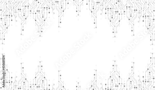 Modern technology circuit board texture background design. Waves flow. Quantum explosion technology. Quantum computer technologies concepts. Futuristic blue circuit board background vector motherboard