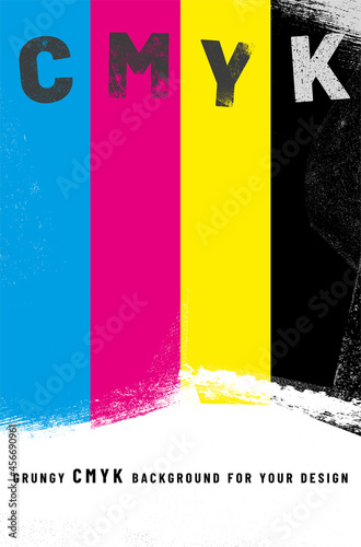 Abstract background from CMYK colors grungy stripes