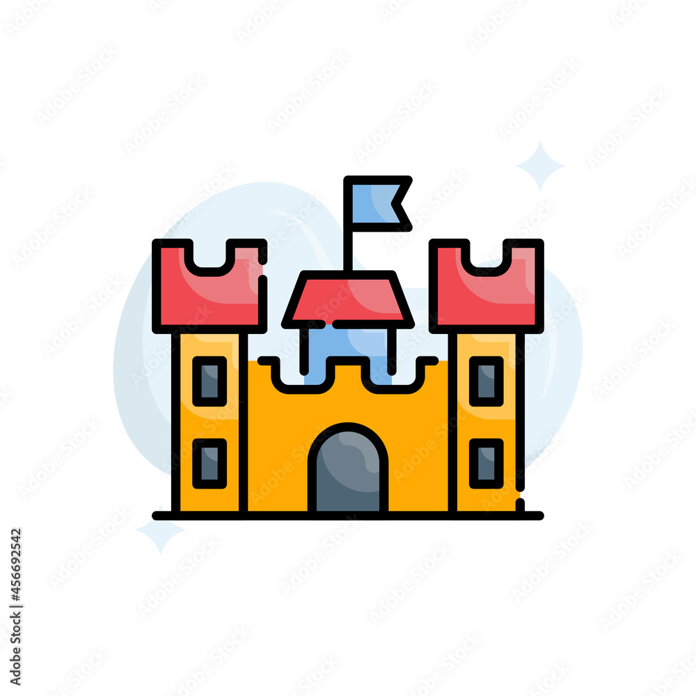 Castle vector filled outline icon style illustration. Eps 10 file