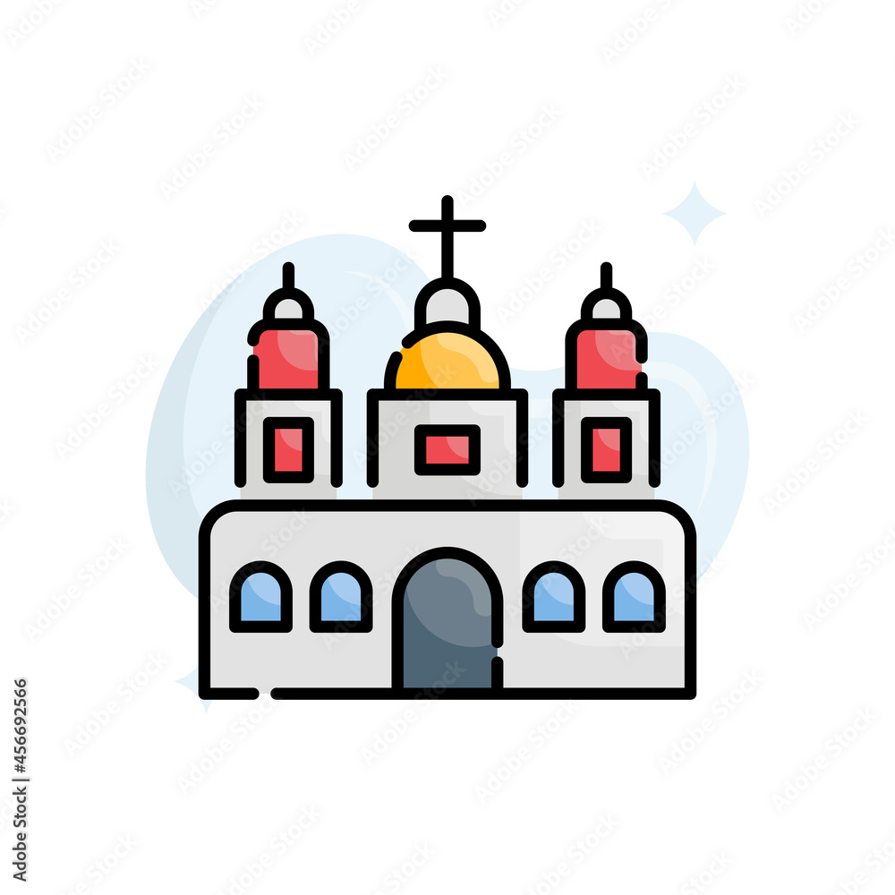 Church vector filled outline icon style illustration. Eps 10 file