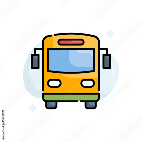 Bus vector filled outline icon style illustration. Eps 10 file