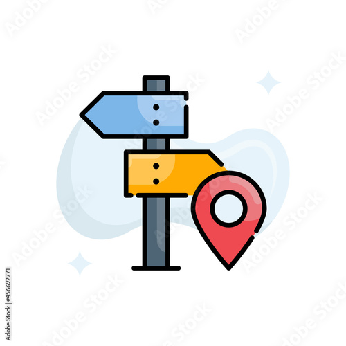 Destination vector filled outline icon style illustration. Eps 10 file