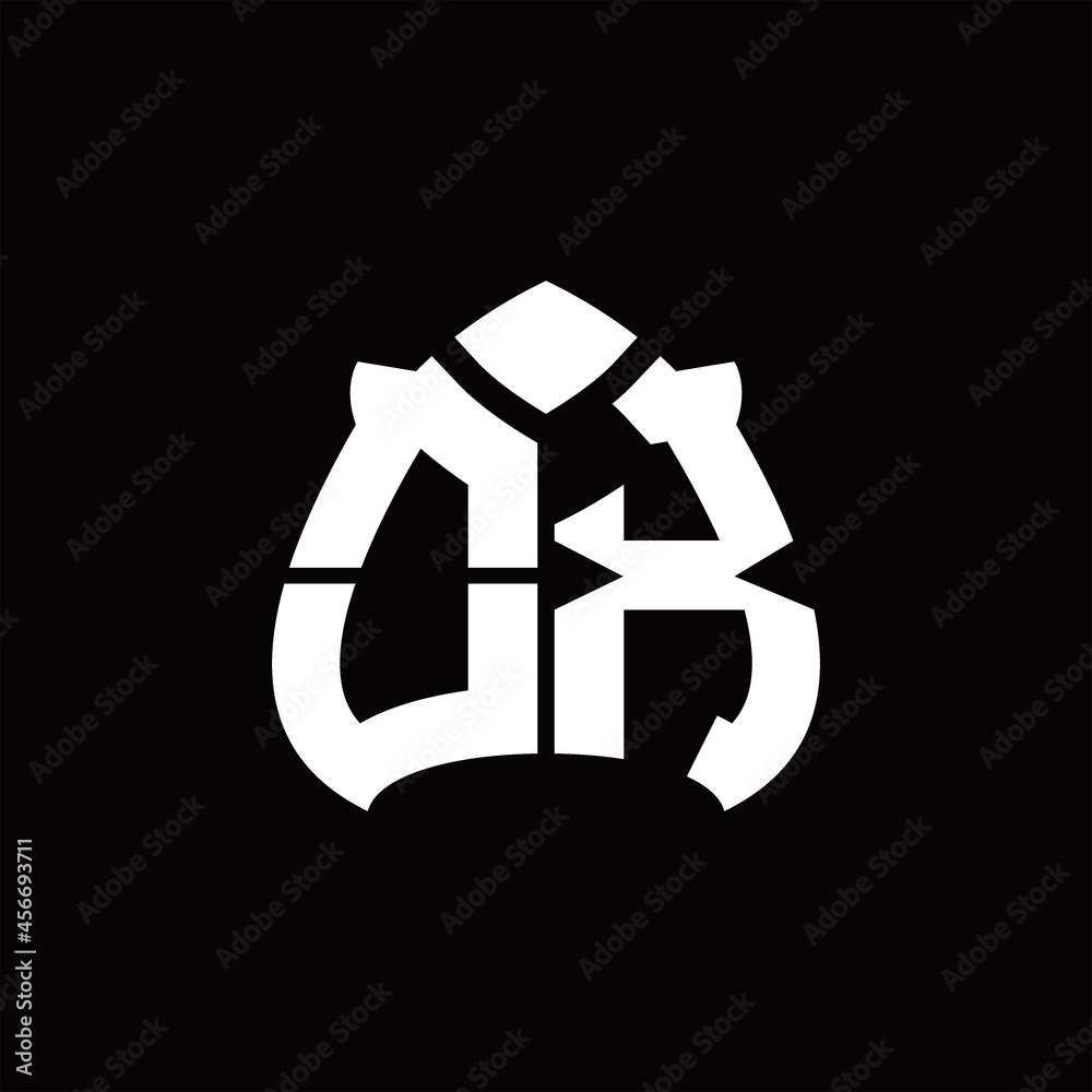 Fototapeta premium OX Logo monogram with spade shape design template