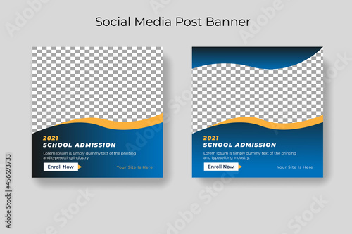 School education admission social media post & web banner template