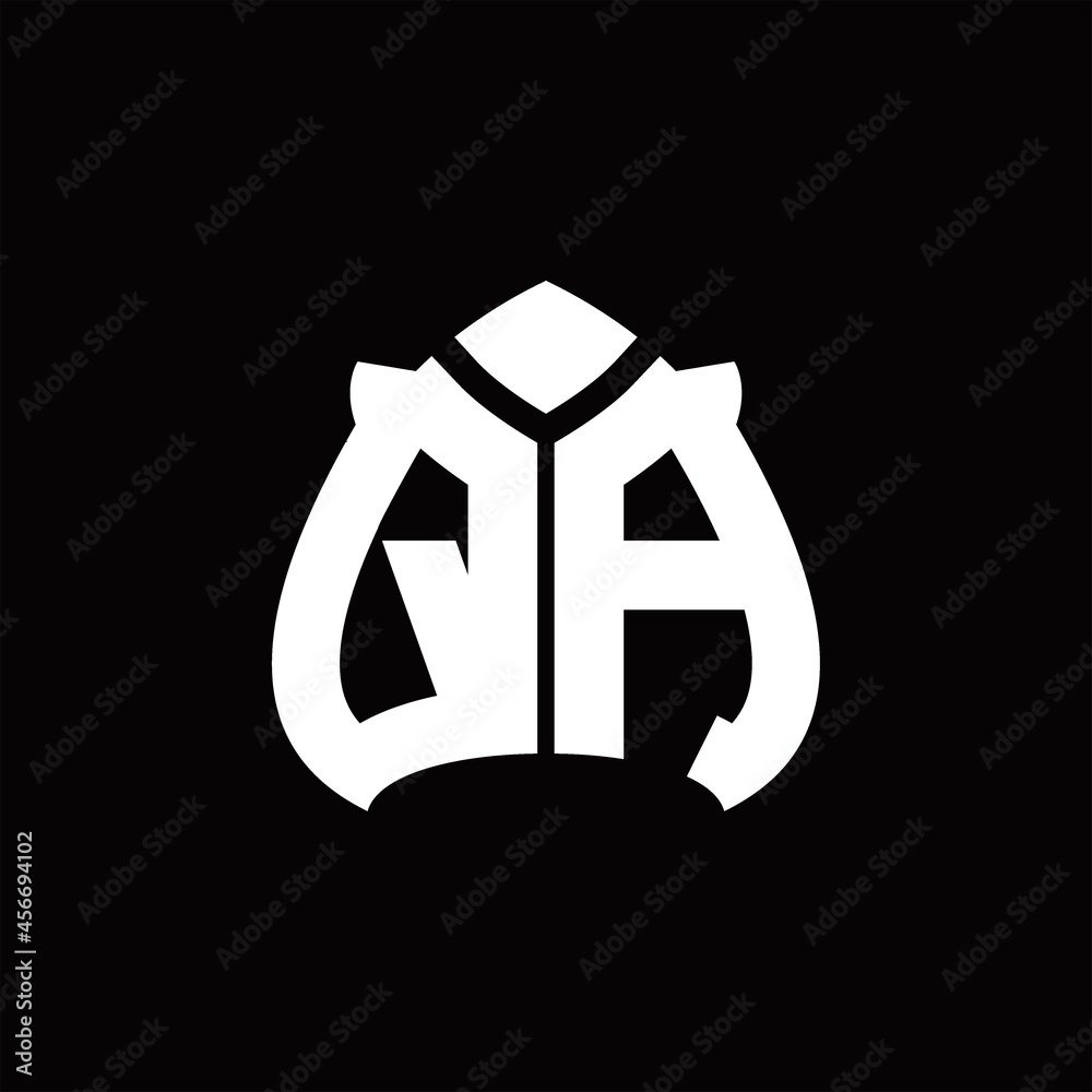 Fototapeta premium QA Logo monogram with spade shape design template