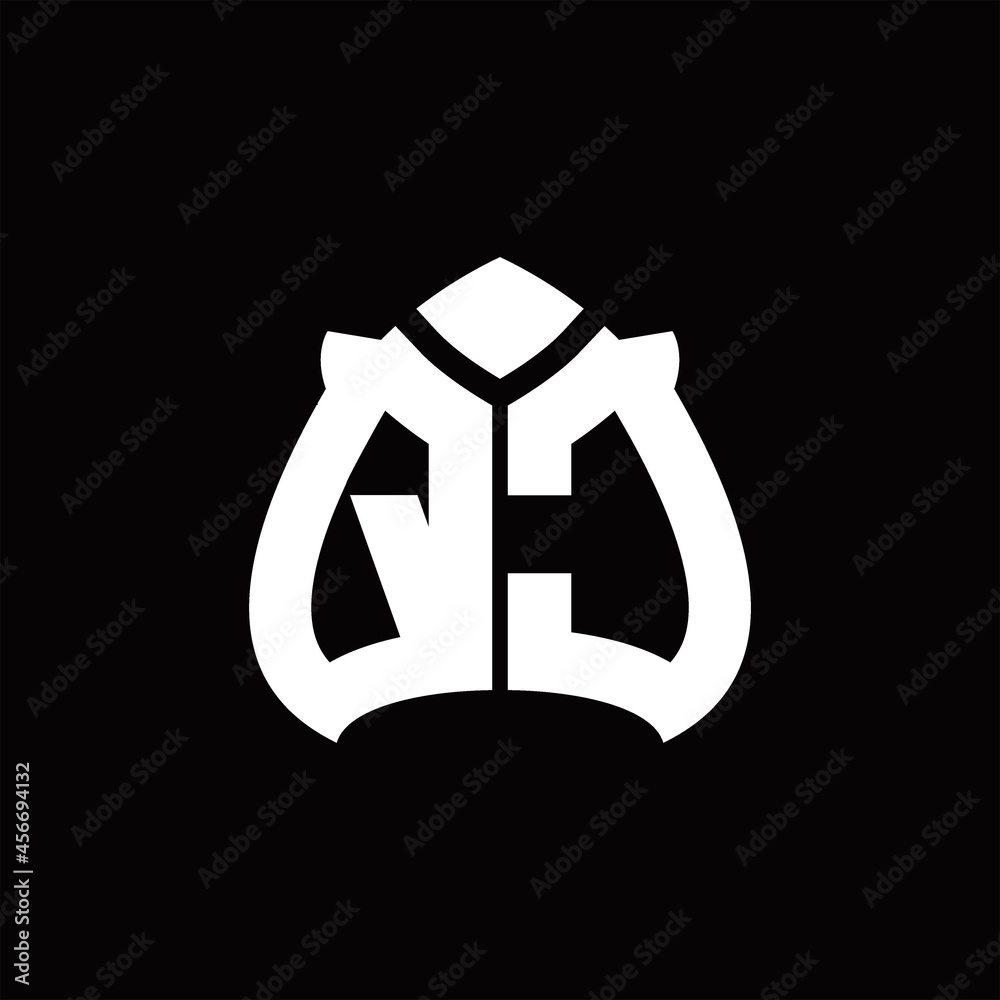 Fototapeta premium QC Logo monogram with spade shape design template