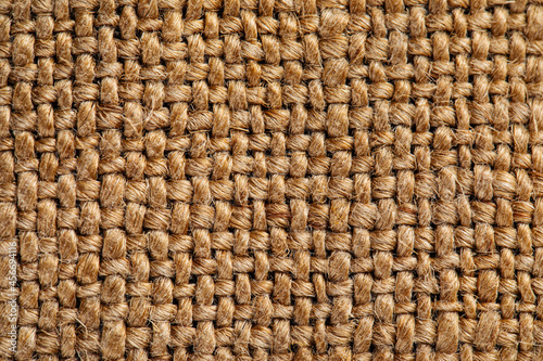 Brown linen flour bag burlap jute fabric texture pattern