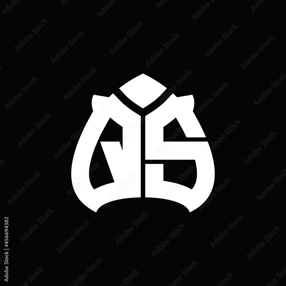Fototapeta premium QS Logo monogram with spade shape design template