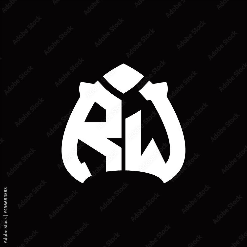 Fototapeta premium RW Logo monogram with spade shape design template