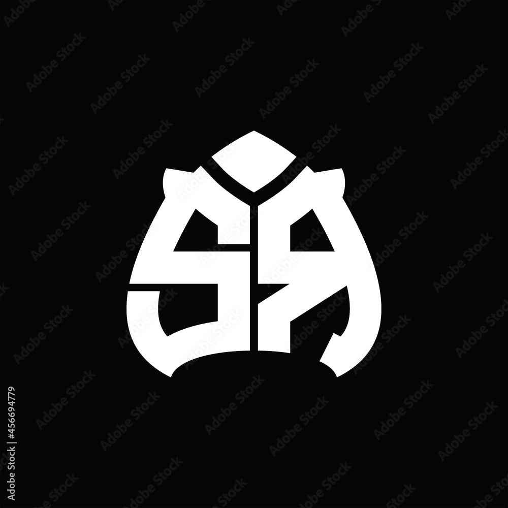 Fototapeta premium SR Logo monogram with spade shape design template
