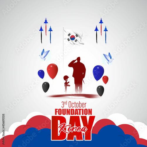 vector illustration for Korea foundation day-3 October
