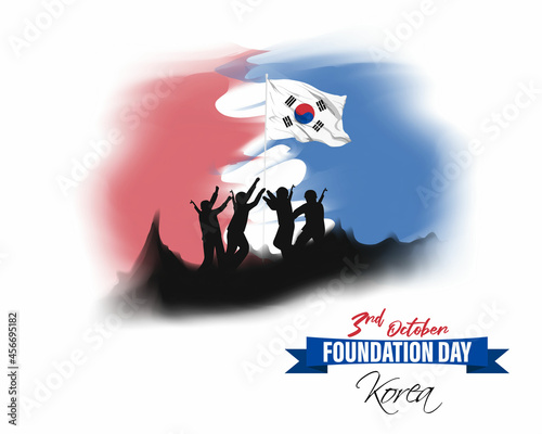 vector illustration for Korea foundation day-3 October