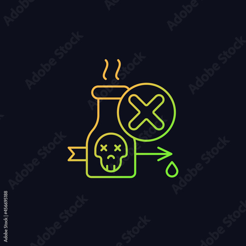 Illegal poison hunting gradient vector icon for dark theme. Prohibit poisonous and toxic substances usage. Thin line color symbol. Modern style pictogram. Vector isolated outline drawing