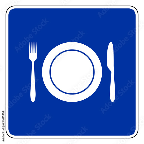 Besteck und Schild