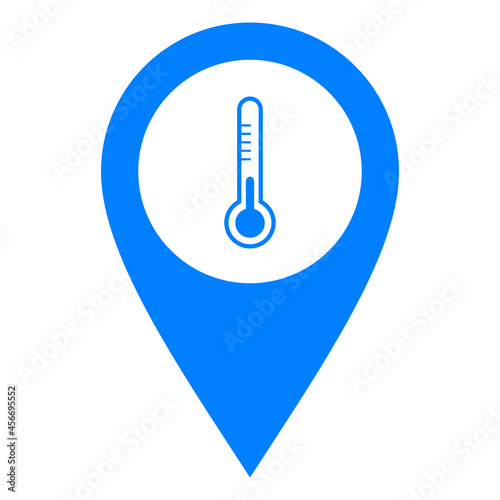 Thermometer und Kartenmarkierung