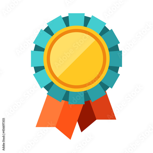 Illustration of gold medal. Award for sports or corporate competitions.