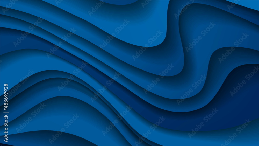 Dark blue paper waves abstract corporate background