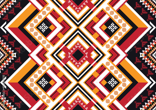 Ikat geometric folklore ornament. Tribal ethnic vector texture.for background,fabric,wrapping,clothing,wallpaper,Batik,carpet,embroidery style .Vector EPS 10.
