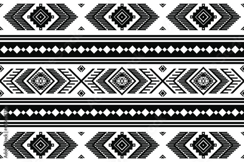 Geometric ethnic oriental seamless pattern traditional Design for background,carpet,wallpaper.clothing,wrapping,Batik fabric,Vector illustration.embroidery style - Sadu, sadou, sadow or sado