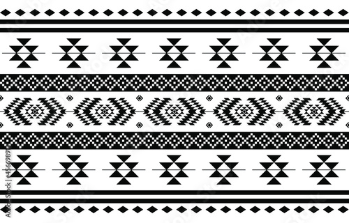 Geometric ethnic oriental seamless pattern traditional Design for background,carpet,wallpaper.clothing,wrapping,Batik fabric,Vector illustration.embroidery style - Sadu, sadou, sadow or sado