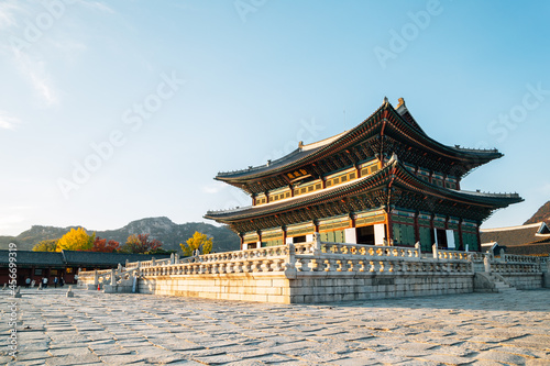 Gyeongbokgung Palace at autumn in Seoul  Korea