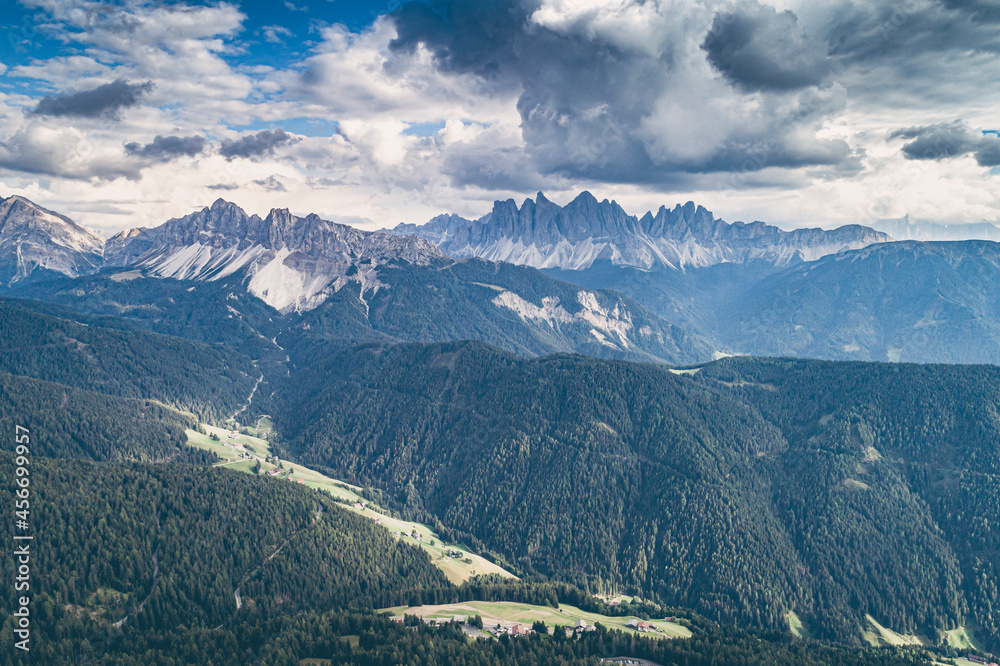 Italy, South Tyrol, Brixen, Vilnoess Valley, view to Plose with Geisler group in the background