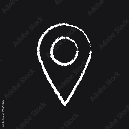 Pinpoint line Icon design white chalk. Draw a picture on the blackboard.
