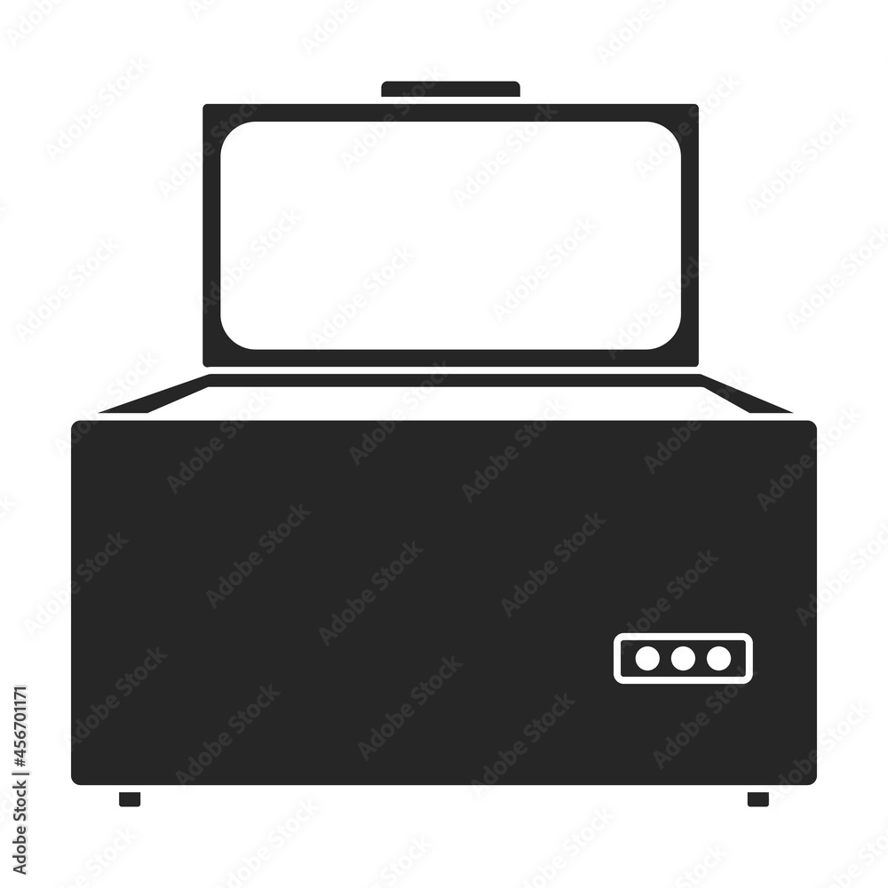 Freezer vector icon.Black vector icon isolated on white background freezer.