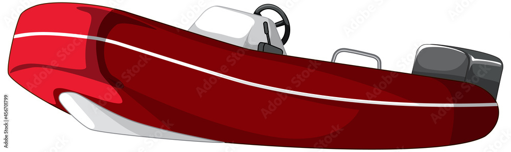 Powerboat or speedboat isolated on white background
