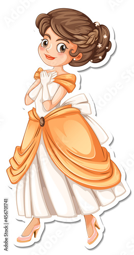 Beautiful princess cartoon character sticker