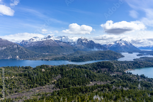 Fototapeta Naklejka Na Ścianę i Meble -  San Carlos de Bariloche is a city in the Argentinian province of Rio Negro. It is called Bariloche for short. It is famous for skiing, sightseeing, water sports, and trekking and climbing.