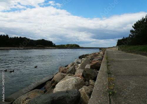 Entrance to the port at Dziwn  w  Poland