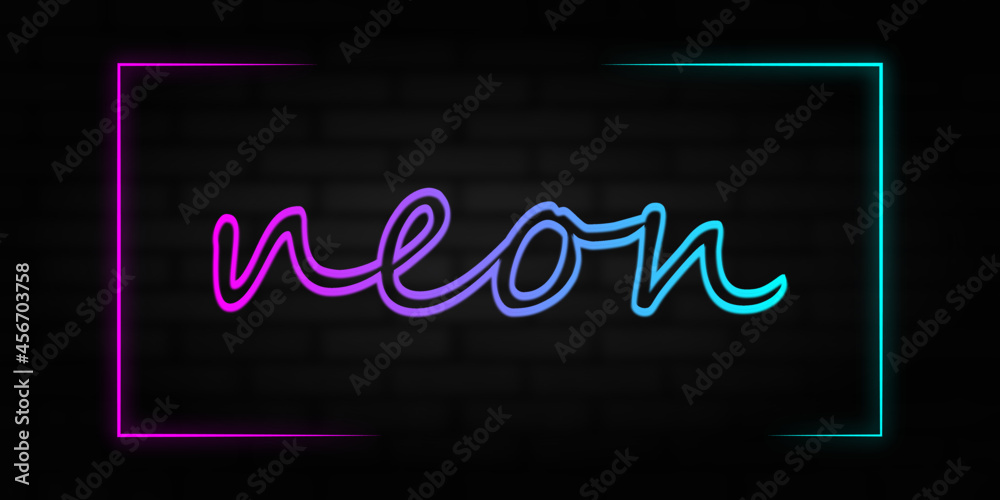 Obraz premium neon text with neon frame glowing