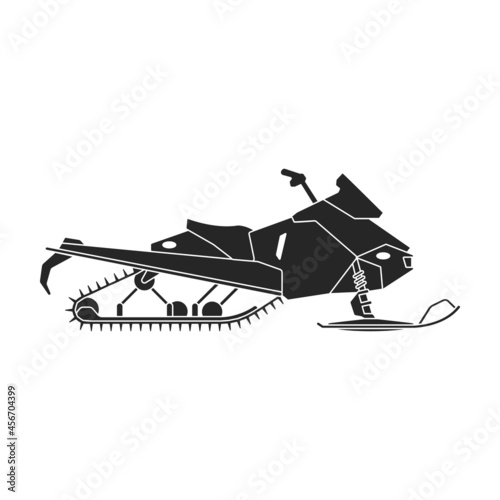 Snowmobile vector icon.Black vector icon isolated on white background snowmobile.