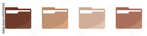 Folder icons set. Computer folder, folders sign. Vector illustration