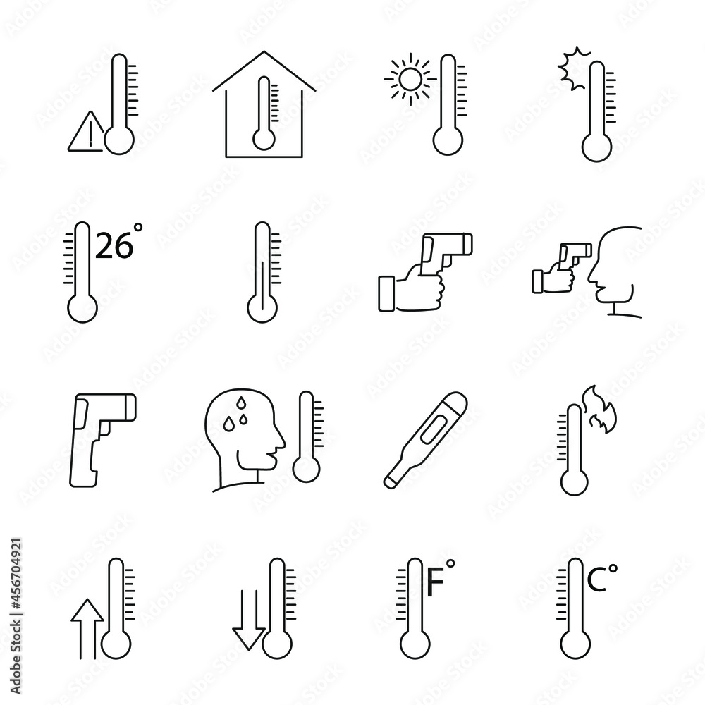 Obraz premium Temperature icons set. Temperature pack symbol vector elements for infographic web