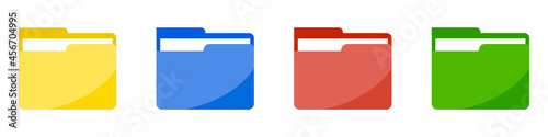 Folder icons set. Computer folder, folders sign. Vector illustration