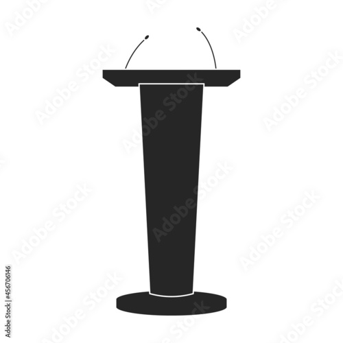 Tribunal podium black vector icon.Black vector illustration podium conference. Isolated illustration of tribunal podium icon on white background.