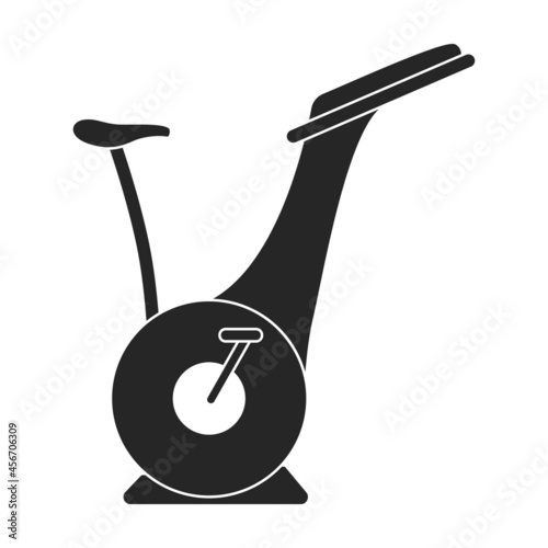 Exercise bike vector black icon. Isolated black illustration icon fitness bicycle.Vector illustration exercise bike on white background.