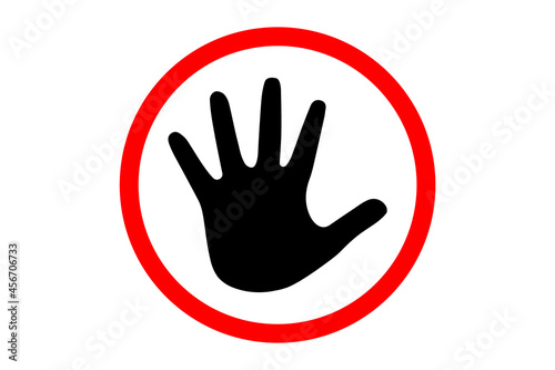 Human hand palm silhouette icon. Vector illustration
