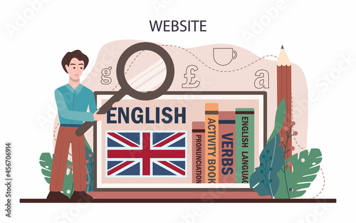 English class online service or platform. Study foreign languages in school