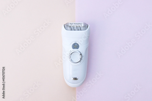 Epilator for women. Hair removal tool, machine. Shaving personal hygiene female accessories.