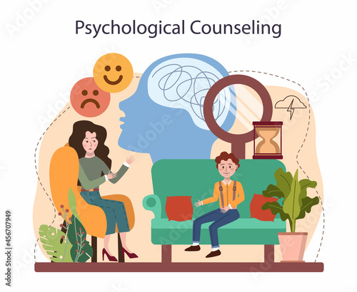 Psychology school course. Mental and emotional health studying.