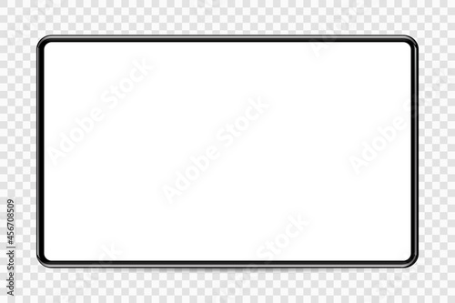 Realistic Silver White Drawing Pad with Transparent Screen. Scalable Tablet. High Detailed Device Mockup PNG. Vector illustration